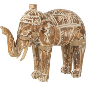 J-Line figuur Olifant - hout - naturel