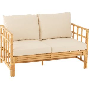 J-LINE SOFA ELISE + KUSSEN 2-ZITS ROTAN/TEXTIEL