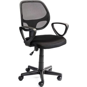 ACAZA Bureaustoel - Stoel - Verstelbaar - Solide - met Wieltjes - Zwart