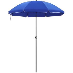 ACAZA Stokparasol - Strandparasol - 180 cm diameter - rond / achthoekige Tuinparasol - Knikbaar - Kantelbaar - met Draagtas - Blauw