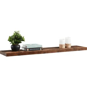 ACAZA Wandplank - Boekenplank - 120 cm - Vintage Bruin - Wandplank Zwevend - Wandplank Hout - Boekenrek