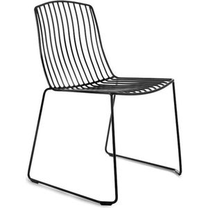 Mobistoxx PAGOR Draadstoel Zwart, metalen indoor en outdoor stoel, modern design, Industrieel metaal, als eetkamerstoel tot tuinstoel