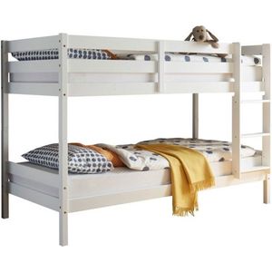 Mobistoxx Stapelbed MORIANNE 90x200 cm wit zonder lattenbodem