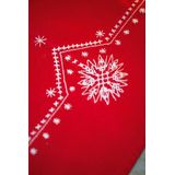 Tafelloper Witte kerststerren borduren (pakket)
