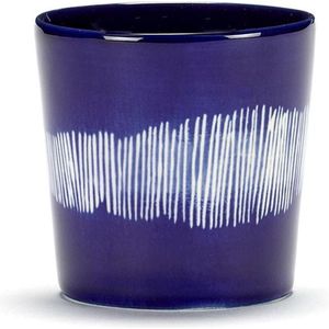 Serax Ottolenghi Feast Koffiekop 25cl Lapis LAZULI SWIRL-STRIPES WIT