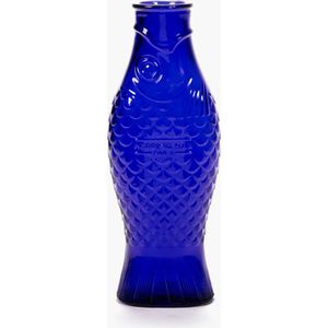 Serax Paola Navone Fish & Fish Fles / Vaas Glas kobaltblauw
