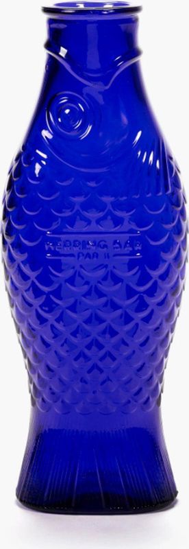 Serax Paola Navone Fish & Fish Fles / Vaas Glas kobaltblauw
