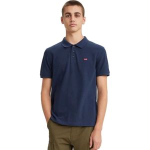LEVI'S - Housemark Polo - Poloshirt - Donkerblauw - Katoen, Knoopsluiting, Normale Pasvorm