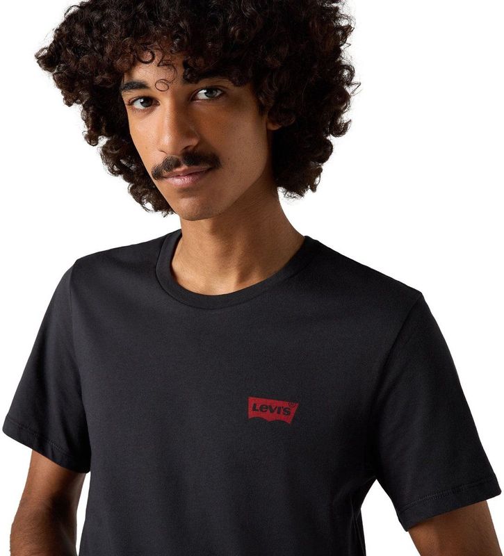 Levi's - Poloshirt - Zwart/Wit - Korte Mouwen - Ronde Hals