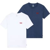 Levi's - Poloshirt - Navy/Wit - Katoen - Logo-opschrift