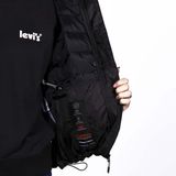 Levi's - Hoodie - Zwart - 100% Polyester - Met 4 Zakken en Rits met Knopen