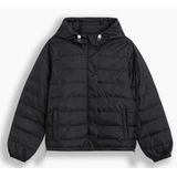 Levi's - Hoodie - Zwart - 100% Polyester - Met 4 Zakken en Rits met Knopen