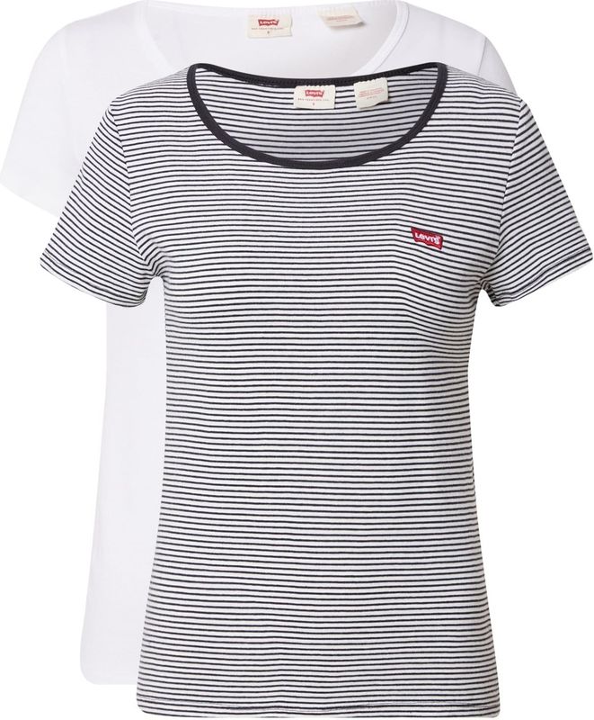 LEVI'S - Shirt - Bloedrood/Zwart/Wit - 2 Pack - Kwartmouw