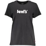 LEVI'S - T-shirt - Zwart - Katoen - Ronde Hals met Logo