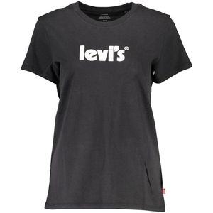 LEVI'S - T-shirt - Zwart - Katoen - Ronde Hals met Logo