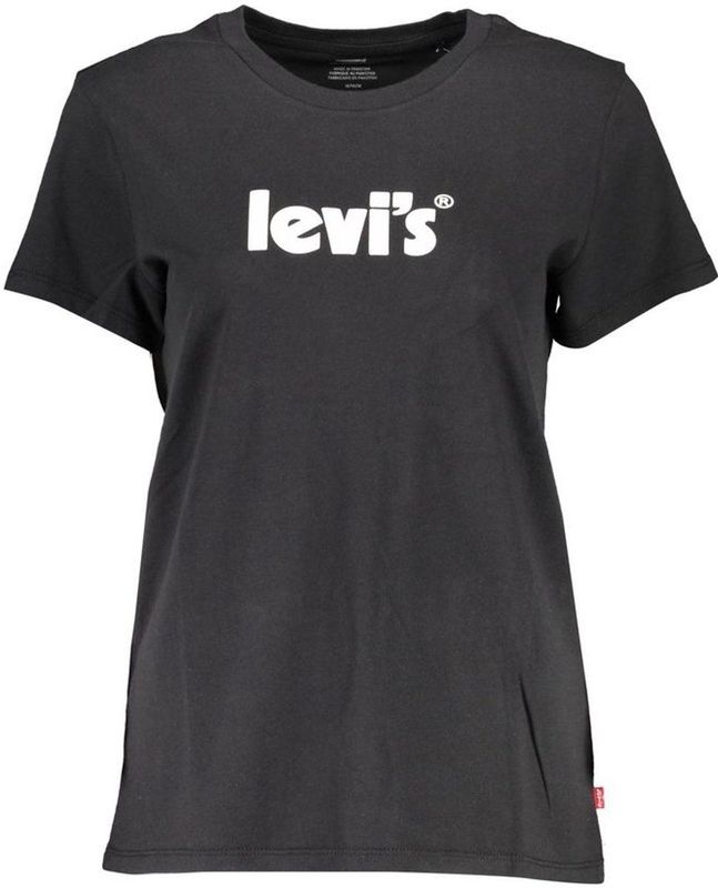 LEVI'S - T-shirt - Zwart - Katoen - Ronde Hals met Logo