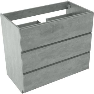 Storke Edge staande wastafelonderkast 95 x 52 cm beton donkergrijs 3 lades