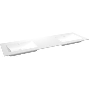 Storke Mata dubbele wastafel matte solid surface 165 x 52 cm