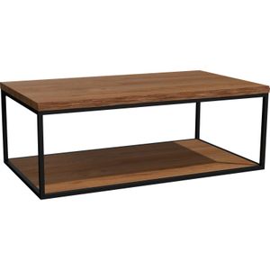 Balmani Life Edge enkel wastafelblad massieve teak met zwarte frame 90 x 50 cm