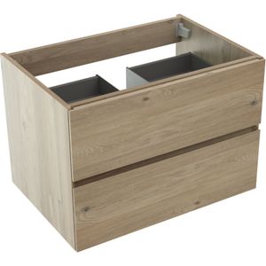 Storke Edge zwevende wastafelonderkast 75 x 52 cm ruwe eik 2 lades