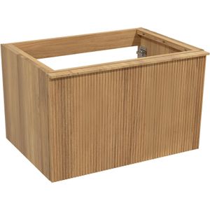 Balmani Forma zwevende wastafelonderkast 75 x 55 cm teak 2 lades vert. sym. groef