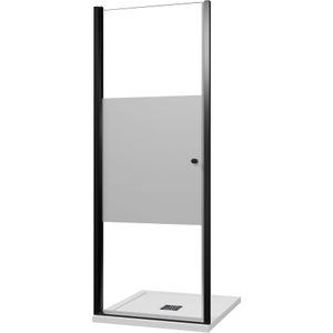 Luca Varess Kuresa - Douche Draaideur - Helder Glas - 80 x 200 cm - Mat Zwart Profiel