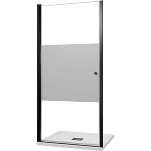 Luca Varess Kuresa - Douche Draaideur - Helder Glas - 100 x 200 cm - Mat Zwart Profiel