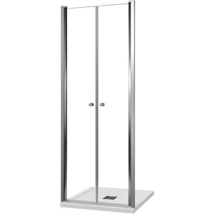 Luca Varess Kuresa - Douche Pendeldeur - Helder Glas - 80 x 200 cm - Glans Chroom Profiel