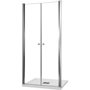 Luca Varess Kuresa - Douche Pendeldeur - Helder Glas - 100 x 200 cm - Glans Chroom Profiel