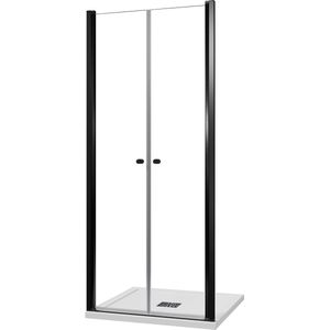 Luca Varess Kuresa - Douche Pendeldeur - Helder Glas - Mat Zwart Profiel - 90 x 200 cm