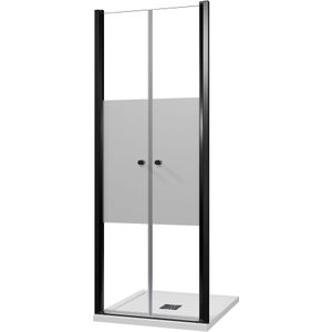 Luca Varess Kuresa - Douche Pendeldeur - Helder Glas - 80 x 200 cm - Mat Zwart Profiel