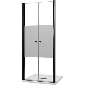 Luca Varess Kuresa - Douche Pendeldeur - Helder Glas - 90 x 200 cm - Mat Zwart Profiel