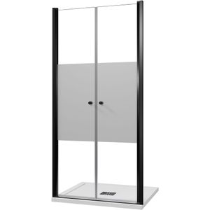 Luca Varess Kuresa - Douche Pendeldeur - Helder Glas - 100 x 200 cm - Mat Zwart Profiel