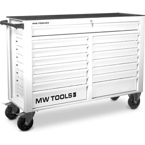 Gevulde brede, witte gereedschapswagen XL 514-delig MW Tools