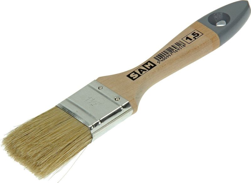 SAM - Platte Muurverfkwast - Kwasten - Waterbasis - 1 Stuk
