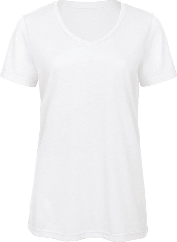 B&C Triblend - Dames-T-shirt - V-hals - Gecertificeerd STANDARD 100 door OEKO-TEX®