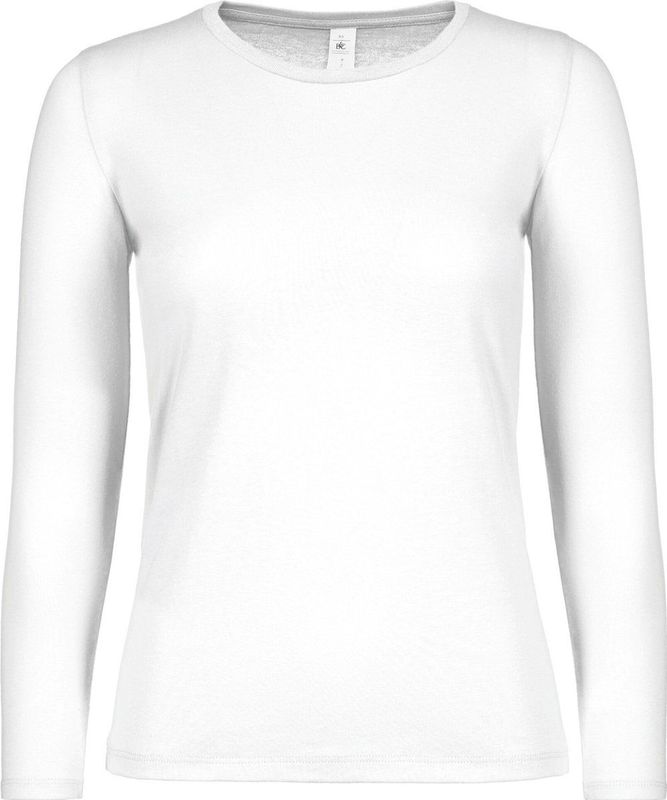 B&C E150 - Dames-T-shirt - Lange Mouwen - Oeko-Tex 100 Gecertificeerd - 100% Katoen