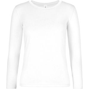 B&C E190 - Dames-T-shirt - Sport Grey - Lange Mouwen - 100% Katoen