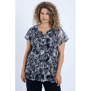 Paprika - Top - Marine - Korte Mouwen - V-hals