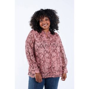 Paprika - Blouse - Oudroze - Met Lurex - Lange Mouwen - Dierenprint