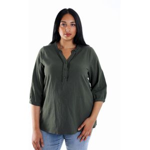 Paprika blousetop donkergroen