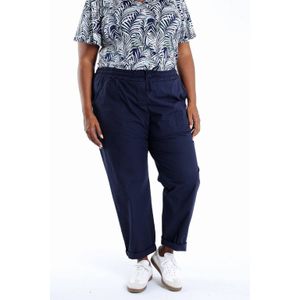 Paprika - Wide Leg Regular Waist Broek - Marine - 100% Katoen