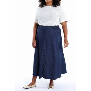 Paprika - A-lijn Rok - Dark Blue Denim - Midi Lengte
