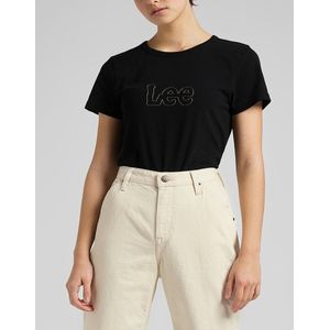 LEE - Slim Cropped - T-shirt - Black - Korte Mouw