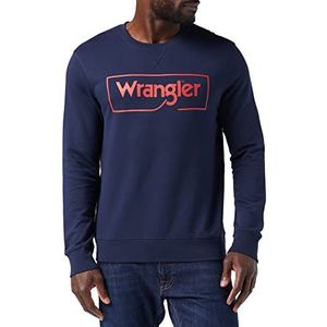 Wrangler Frame Logo Crew Trainingspak voor heren, Marine.