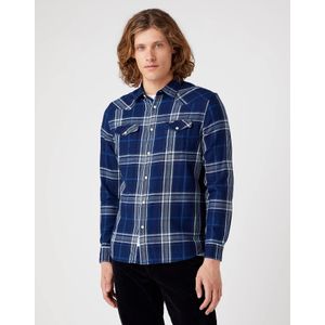 Wrangler - Western Shirt - Donkerblauw - Regular Fit