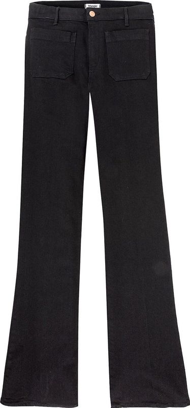 Flare-Jeans - Versleten Zwart - Medium-Stretch Denim - Hoge Taille