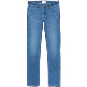 Wrangler Heren Jeans Broeken GREENSBORO regular/straight Fit Blauw Volwassenen