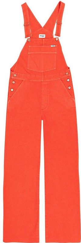 Wrangler - Flare Overall - Oranje - Denim - EarthWash - 17% Hennep
