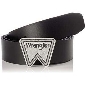 Wrangler Riem met logo voor heren, zwart, 85, zwart.